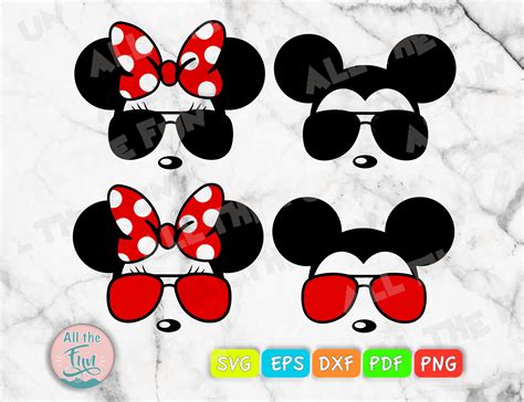 Mickey Mouse Sunglasses Svg Minnie Mouse Head Svg Mickey Etsy UK