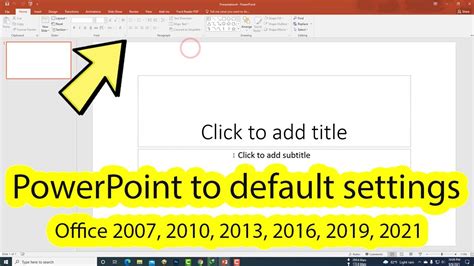 How To Reset Powerpoint To Default Settings Youtube