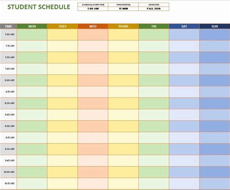 Weekly Study Schedule Template Elegant 11 Free Sample Class Schedule