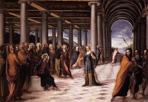Pintura Cristo E A Mulher Apanhada Em Adultério Jacopo Tintoretto