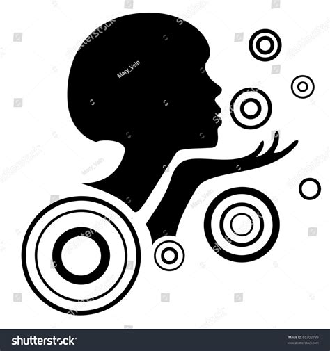Profile Girl Blowing Kiss Stock Vector Royalty Free 65302789