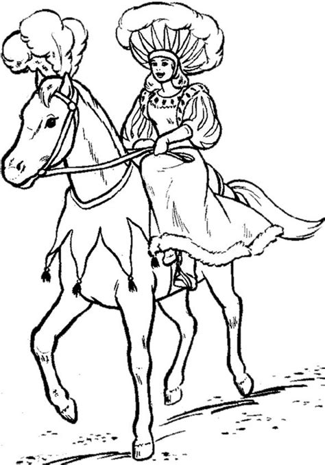 Ausmalbild Prinzessin Pferd Ausmalbilder Guru