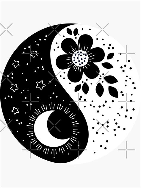Yin And Yang Sun And Moon Sticker By Alahyanemohamed Redbubble