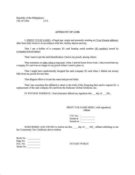 Printable Sample Affidavit Form Form Letter Template Vrogue Co