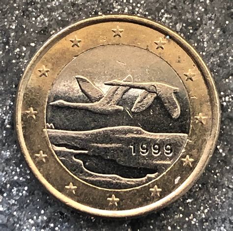Coin 1 Euro Finland 1999 Finland Flying Swan Etsy Uk