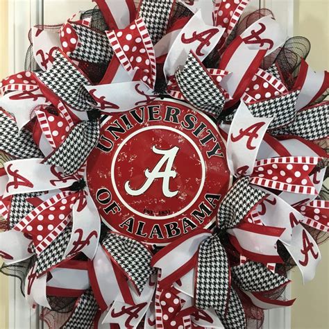 Alabama Wreath, Alabama Door Hanger | Alabama wreaths, Alabama football wreath, Alabama crimson tide