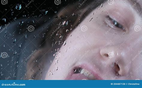 slow motion video of girl licking water drops stock footage video of texture surface 204487138