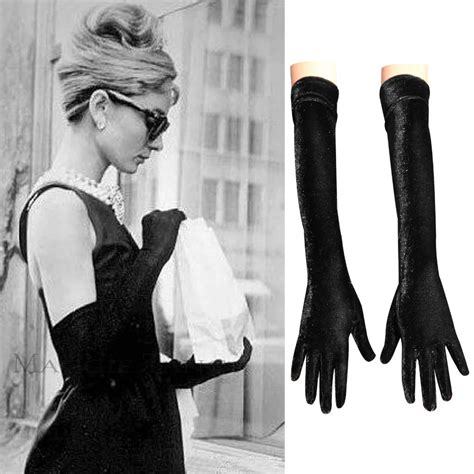 Maggie Tang 50s Vintage Audrey Hepburn Velvet Opera Ladies Long Gloves