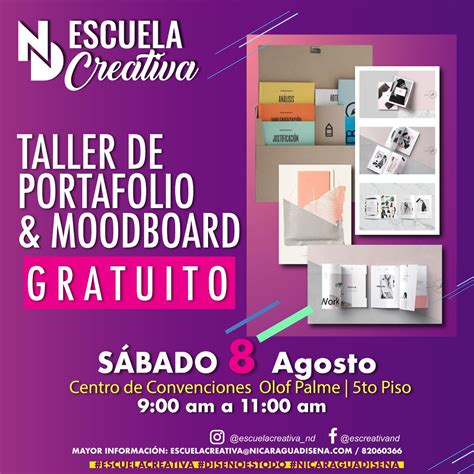 nicaragua diseña te trae la oportunidad de ser participe del taller de portafolio y moodboard