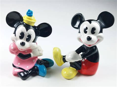 Vintage Disney Mickey And Minnie Mouse Porcelain Figures Made Etsy Vintage Disney Posters