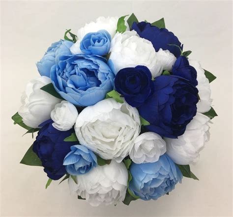 Wedding Bouquets In Light Blue Flowers And White Roses Rustic Wedding