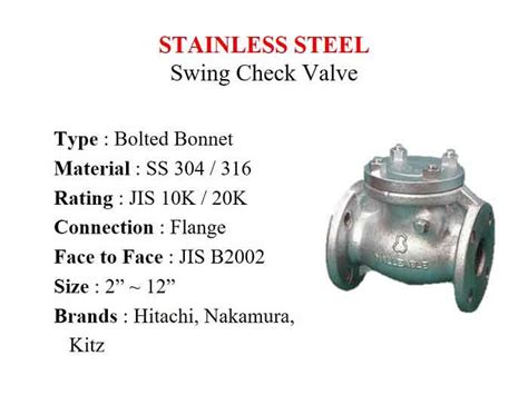 Stainless Steel Swing Check Valve Ss 304 10 Bar Flange 2 ~ 12