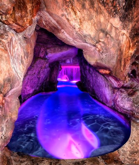 Water Caves Grotto Custom Pool Caves Lagoon Entrance Night