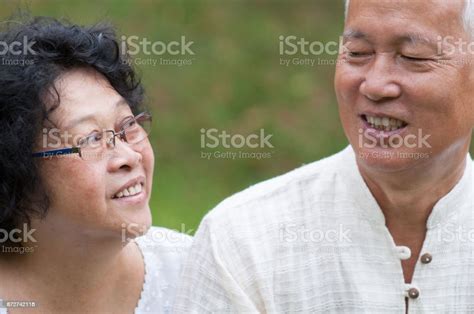Elderly Asian Couple Outdoor Portrait Stock Photo Download Image Now