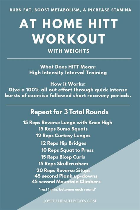 At Home Hiit Workout With Weights Joyful Healthy Eats