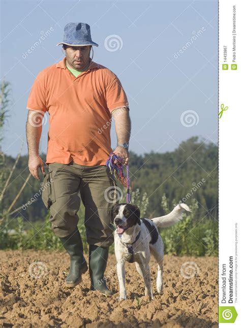Farmer And His Dog Stock Image Image Of Agriculture 14433867