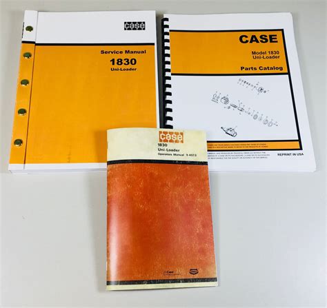 Case 1830 Uni Loader Skid Steer Service Parts Operators Manual Factory