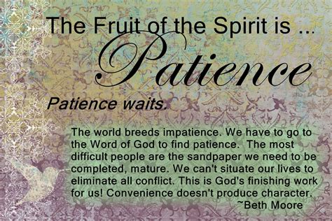 Know that you are part of a joyful universe. Fruit of the Spirit Postcards … Patience | Patience, Beth moore quotes and Peace