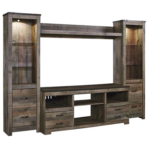 Signature Design By Ashley Trinell Ashw446ekit Rustic Large Tv Stand