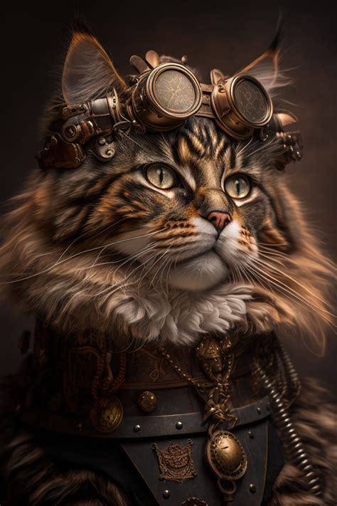 Steampunk Collection Catprint Ready Image Size 6000 6000 Pixels