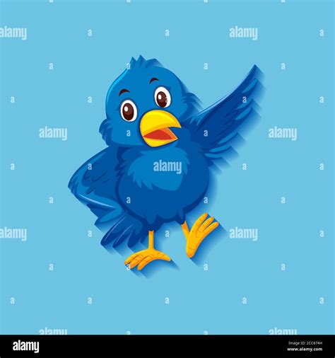Cute Blue Bird Cartoon Character Illustration Stock Vector Image And Art