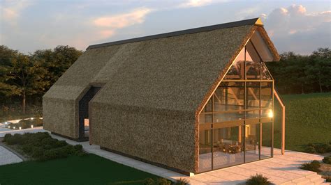 Modern Barn With Thatched Roof On Behance