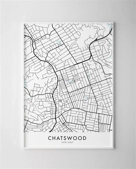 Sydney Chatswood Map Print Chelsea Chelsea