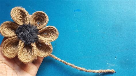 Beautiful Diy Jute Rope Flower Jute Flower Making Tutorial Jute Craft