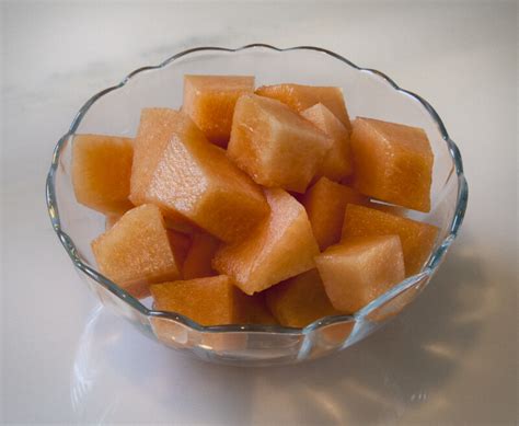 Cubed Cantaloupe In A Glass Bowl Clippix Etc Educational Photos For