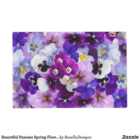 Beautiful Pansies Spring Flowers Placemat | Zazzle.com | Pansies, Pansies flowers, Parts of a flower