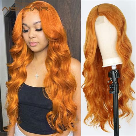 Aisi Hair Synthetic Long Body Wavy Wig Heat Resistant Hair For Black Women Side Part Hairline
