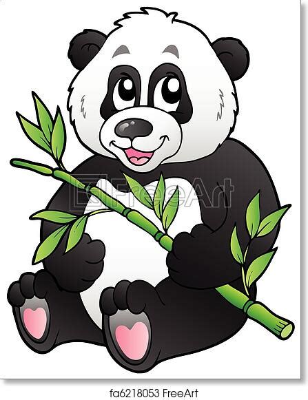 Free Art Print Of Cartoon Panda Eating Bamboo Cartoon Panda Eating