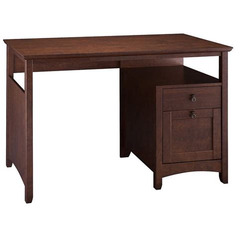 Atlin Designs Wood Computer Desk With Drawers In Cherry