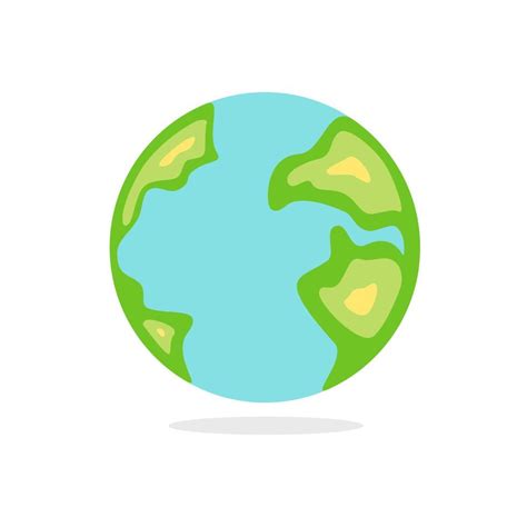 Caricatura Del Planeta Tierra Globo Simple Con Mares Azules Y