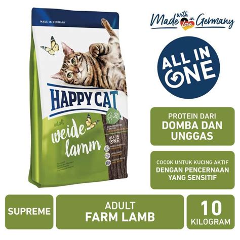 Jual Happy Cat Makanan Kucing Dewasa Farm Lamb 10 Kg Di Seller Petshop