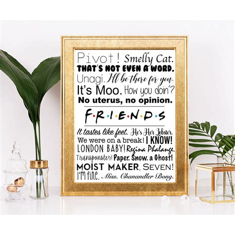 Friends tv show quotes friends tv show friends show poster | Etsy | Friends tv show, Friends tv ...