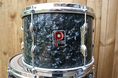 Premier 54 Model 1960s Original Black Diamond Pearl Drum For Sale