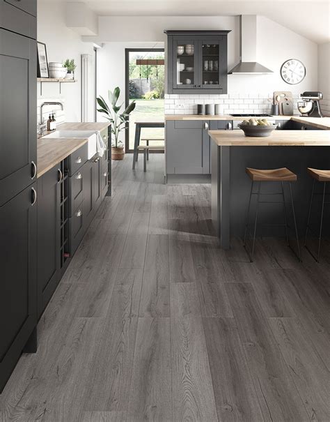 Grey Laminate Flooring Kitchen Wood Floor Kitchen House Flooring