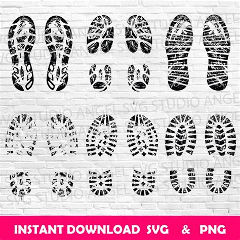 Shoe Footprint Svg Dirty Footprints Svg Grunge Footprint Etsy