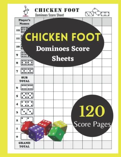 Chicken Foot Dominoes Score Sheets Chicken Foot Score Pad Chicken