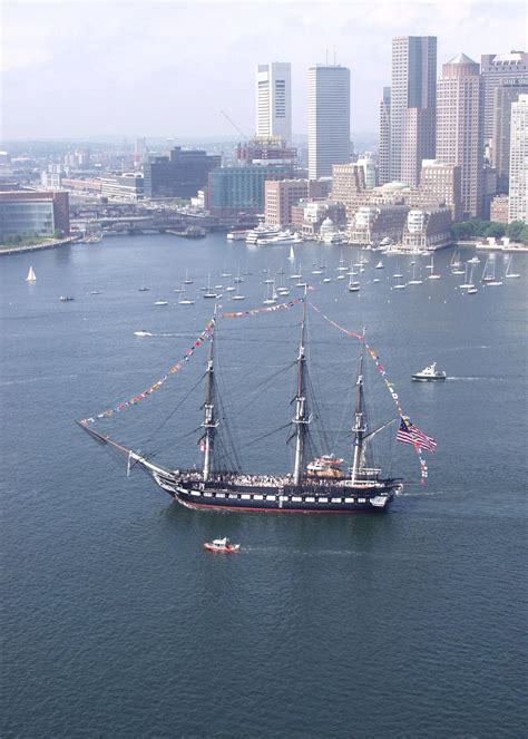 Uss Constitution In Boston Harbor Downtown Boston In Boston National