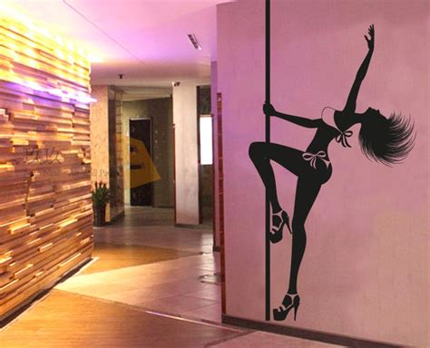 Stick A Sexy Dance Woman Pole Dancer Wall Disco Bar Ktv Background Wall