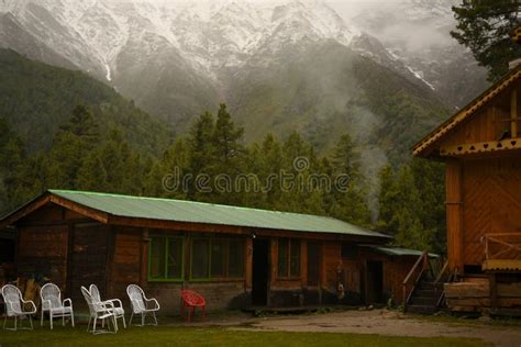 Beautiful Hut In A Mountain Of Fairy Meadows Stock Photo Image Of