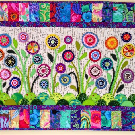 Flower Garden Wool Felt Applique By Wendys Quilts And