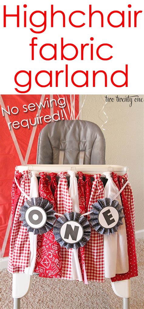 Measure the outside edge of the highchair tray. Highchair Fabric Garland