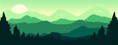 Mountain Beautiful Landscape Background Vector Design Illustration