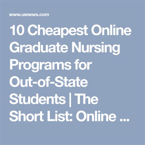 10 Cheapest Online Graduate Nursing Programs For Out Of State Students