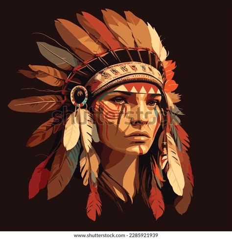 Native American Indian Vector Illustration Stock Vector Royalty Free