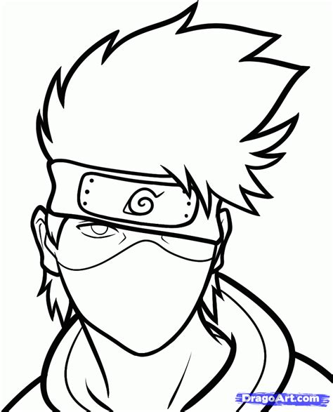 How To Draw Kakashi Easy Step By Step Naruto Characters Anime Draw Japanese Anime Draw