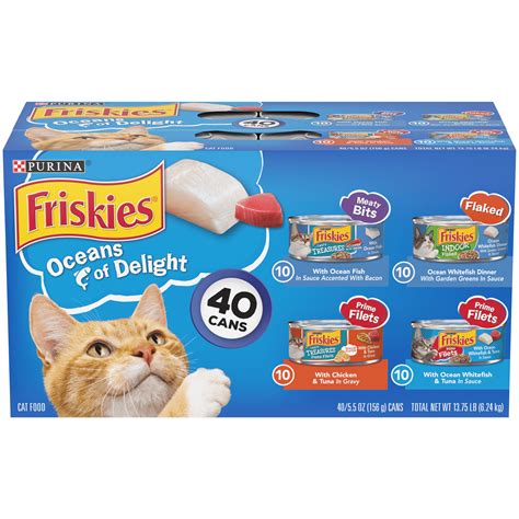 40 Pack Friskies Wet Cat Food Variety Pack Oceans Of Delight Meaty
